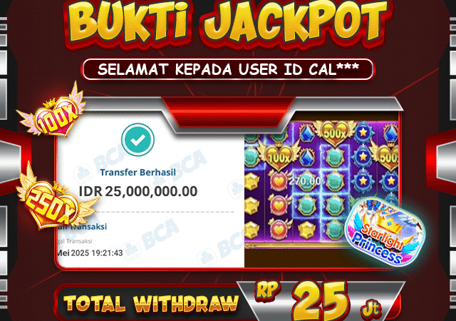 SELAMAT USER ID CAL*** TELAH MENDAPATKAN JACKPOT