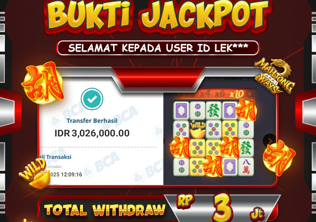 SELAMAT USER ID LEK*** TELAH MENDAPATKAN JACKPOT