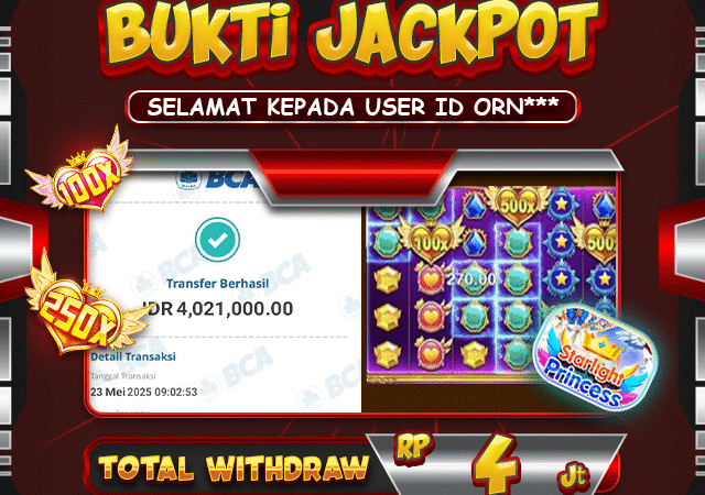 SELAMAT USER ID ORN*** TELAH MENDAPATKAN JACKPOT