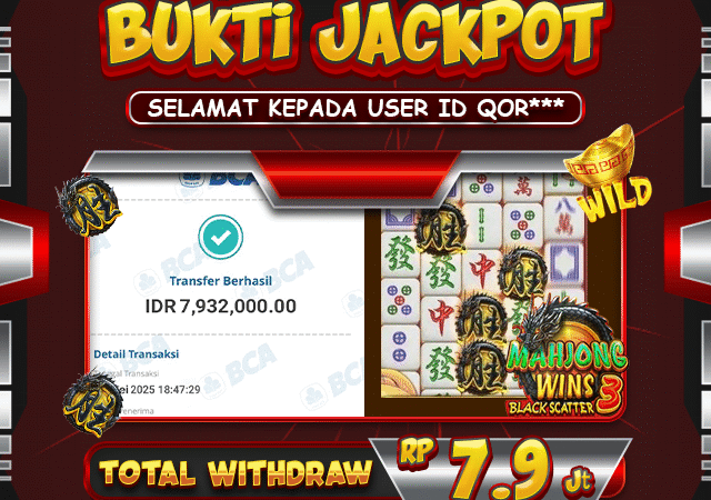 SELAMAT USER ID QOR*** TELAH MENDAPATKAN JACKPOT