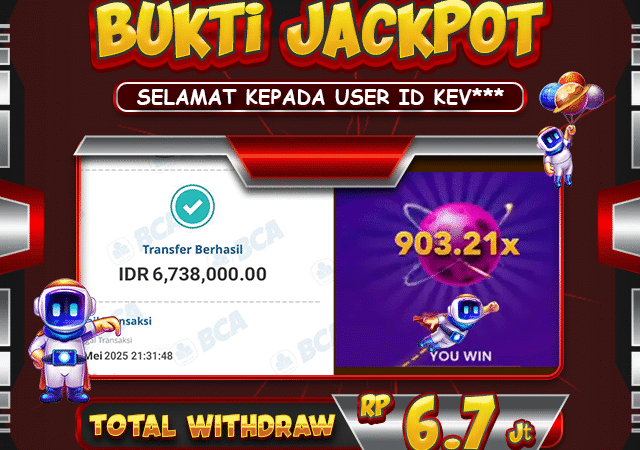 SELAMAT USER ID KEV*** TELAH MENDAPATKAN JACKPOT