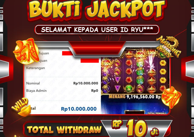 SELAMAT USER ID RYU*** TELAH MENDAPATKAN JACKPOT